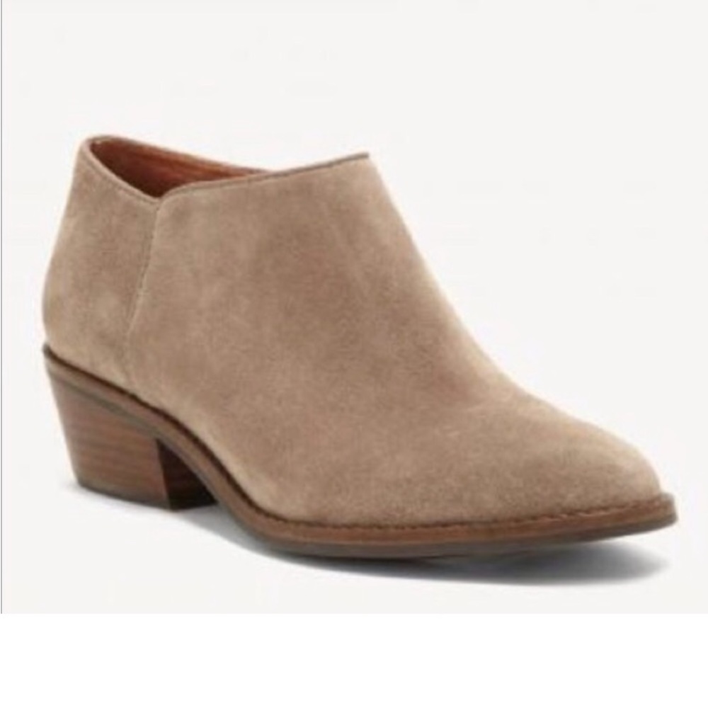 LUCKY BRAND | Women’s Taupe Faithly Suede Almond Toe Ankle Boot Booties size 8 - Picture 1 of 12
